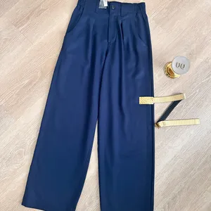 NWT Madewell Straight-Leg Pants High Rise, Drapeweave TENCEL™ Blend – Navy color thumbnail 2