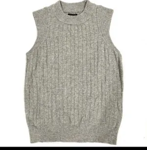 Retro Gray Sweater Vest Ribbed Who What Wear Grandpa Preppy M Crewneck thumbnail 4
