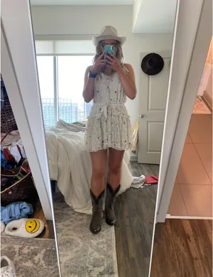 These three polka dot floral lace dress thumbnail 2