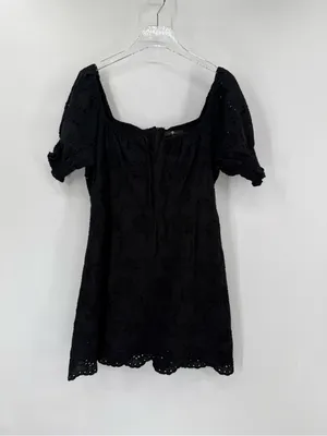 7 For All Mankind Black Puff Sleeve Eyelet Dress 100% Cotton‎ large thumbnail 3