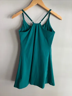 Teal Athletic Tennis Dress Romper Built In Shorts Adjustable Straps XS thumbnail 6