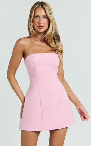 New Showpo Catharine Mini Dress Strapless A Line Dress Size Large MSRP $119 thumbnail 3