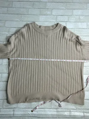 Aerie Women's Ribbed Crewneck Sweater - Beige Size Medium thumbnail 4