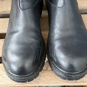 Vepose Womens Black Leather‎ Chunky Heel Ankle Size 11 Chelsea Boots A24 thumbnail 7