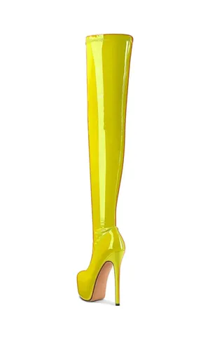 Over the Knee Boots,Women's Thigh High boots Stiletto Heel Zipper Round Toe Boots Unisex Party Boots thumbnail 4