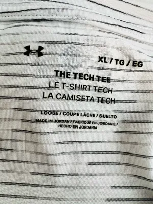 Under Armour The Tech Tee Men's Gray Performance Striped Shirt thumbnail 4