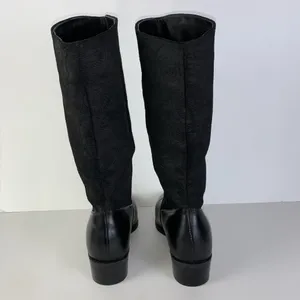 Black Floral Rose Embossed Suede Leather Boots Women's Sz 7 M Markon Suela thumbnail 4