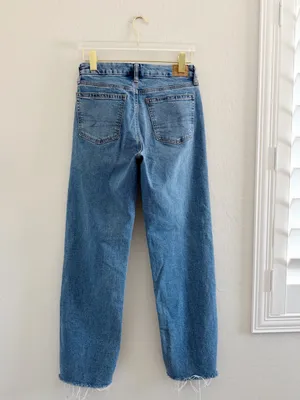 American Eagle AE Curvy High Waisted Stovepipe Jean Raw Hem Size 2 Long thumbnail 9