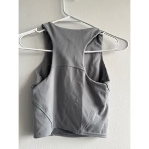 Lululemon Wunder train Tank Top Grey High‎ Neck Racerback Size 0 thumbnail 3
