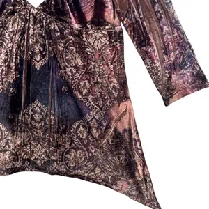 Style & Co Vintage Whimsigoth‎ Velvet Blouse Purple Medium thumbnail 6