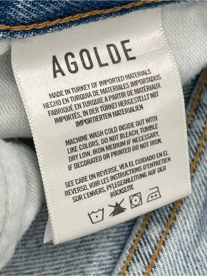 AGOLDE 90s Pinch Frayed Hem High Rise Straight Cropped Denim Jeans Sz 29 *READ* thumbnail 11