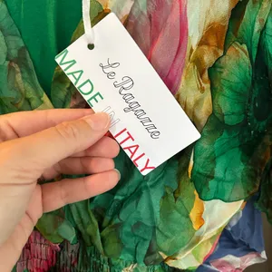 Le Ragazze (Made In Italy) Green Floral Dress, Size Small thumbnail 2