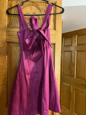 Lucy in the Sky chrome purple pink bodycon dress thumbnail 4