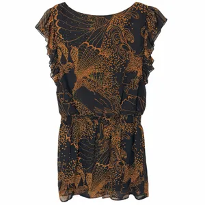 Whimsical Noir Mimi Chica Bird & Ruffle Boho Romper Earthy Hippie Festival M thumbnail 6