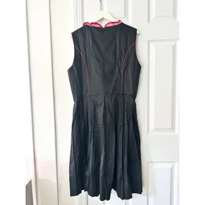 Scarlet Darkness NWT Black Red Cotton Corset Lace Up Gingham Trim Dress 2XL thumbnail 9