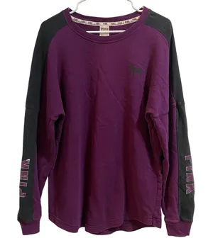 PINK Victoria's Secret Spell‎ Out purple long sleeve graphic sweater Pullover thumbnail 1