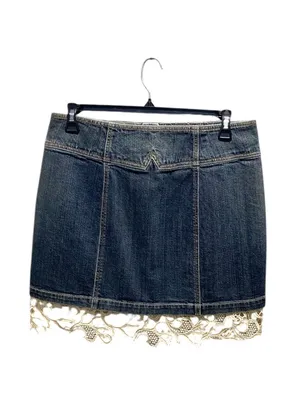 Gap Denim Skirt Blue Size 12 Y2K Lace Festival Coastal Spring Cottagecore Casual thumbnail 10