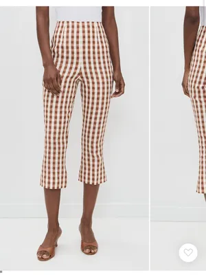 NWT FAITHFULL Valeria Capri Pants in gingham cedar thumbnail 2