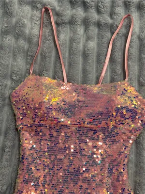 Jump Apparel Pink Multicolor Sequin Maxi Dress — Juniors’ Size 3/4 (S) thumbnail 5