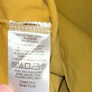 Ann‎ Taylor Mustard Square Neck Long Sleeve Top Large Minimalist Career Blouse thumbnail 4