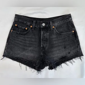 Levi's ® 501® Original Fit HR Denim Shorts - Faded Black - 26W thumbnail 7