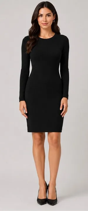 Marc by Marc Jacobs‎ Black Ribbed Long Sleeve Sweater Dress M4004574 Womens thumbnail 1