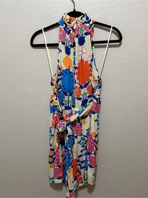 NWT Anthropologie Plenty by Tracy Reese Floral Romper Small thumbnail 4