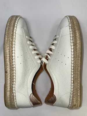 Dalson Espadrilles Boho Hippie Cottagecore White Leather Platform Sneaker Sz 9 thumbnail 7