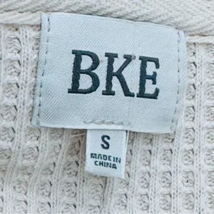 BKE Women’s Waffle Knit Quarter Zip Hoodie Small Cream Hooded Pullover thumbnail 4
