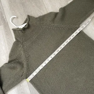 L.L. Bean Sweater cotton roll neck knit womens Green (medium) classic fisherman thumbnail 3