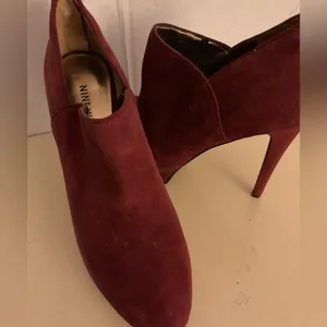 Nine West Women's Suede burgundy platform Heels vintage boots size 8 thumbnail 8