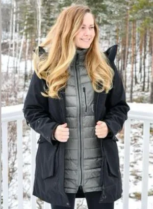 Iceland Black Parka Winter Coat Jacket Small Snow Ski thumbnail 12