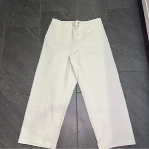 Madewell Curvy Emmet Wide Leg Jean 33 Tall Cropped Tile White NWT High Rise thumbnail 7