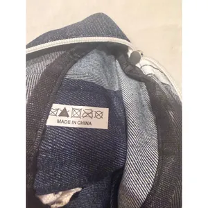Meet Me At The Barre Denim Duffel Bag Gym Travel Dance‎ Tote Dark Blue White thumbnail 8