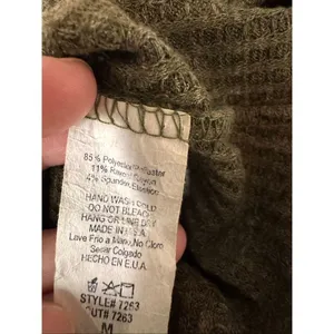 Hem & Thread Olive Green Waffle Knit Mock Neck Bodysuit Women’s Medium thumbnail 4