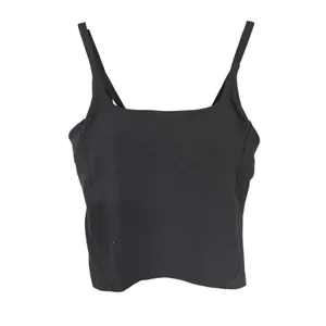 Lululemon Strappy Nulu Shelf Tank Top Black Fitted Crop Size 6 Shelf Bra W1DNJS thumbnail 6