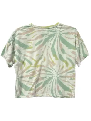 AC/DC High Voltage Tie-Dye Crop Tee Youth XXL S Ivory/Green/Pink/Yellow EUC thumbnail 6