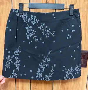 Express Vintage Y2K Floral Black Mini Skirt thumbnail 1
