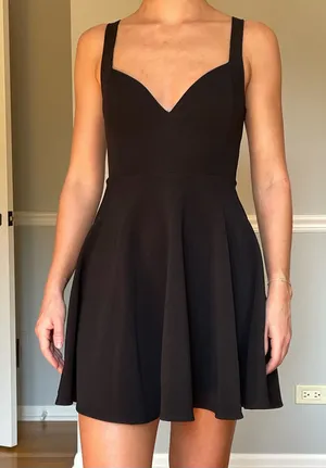 NLY ONE Black Sweetheart Neck Skater Mini Dress Size S Sleeveless Fit Flare thumbnail 1