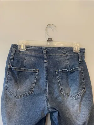 Women’s Blue Flared Jeans retro boho look Size 27 thumbnail 4