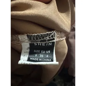 SHEIN Satin V-Neck Sleeveless Mini‎ Dress Copper Silky Side Zip Party Cocktail S thumbnail 4
