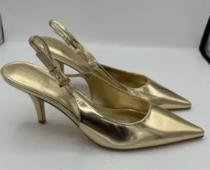 Marc Fisher Dorie Pointed Gold Patent Leather Slingback Pumps Size 9 glam glitz thumbnail 1
