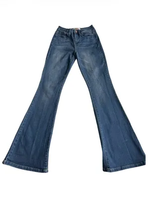 California vintage Women's blue Indigo Flare Jeans - Wide Leg Size 7/28 thumbnail 2