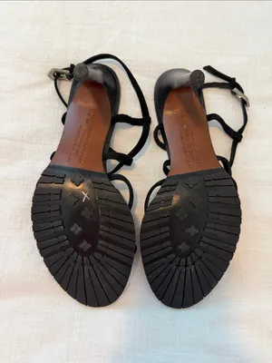Donald J Pliner Couture Y2K Black Suede Strappy Heels Italy Size 8 thumbnail 3