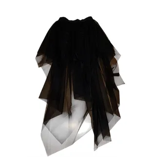 Tiered tulle skort asymmetrical handkerchief hem midi tutu whimsigoth thumbnail 2