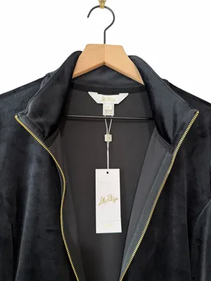 Lilly Pulitzer Regate Velour Jacket Black Size S NWT thumbnail 8