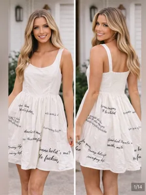 Princess Polly White Sweetheart Mini Dress with Script Detail thumbnail 3