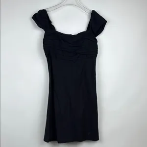 Abercrombie & Fitch Black Emerson Cap Sleeve Linen Mini Dress Size Medium thumbnail 2