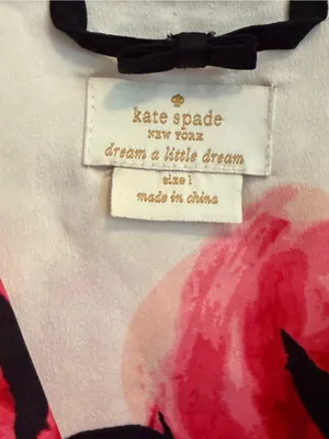 Kate Spade Roses Satin Pajama Set Long Sleeve Top and Shorts Size Large thumbnail 3