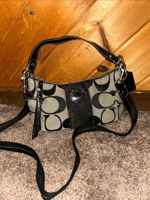 Coach legacy stripe Vintage 2000s monogram shoulder bag w long strap thumbnail 2